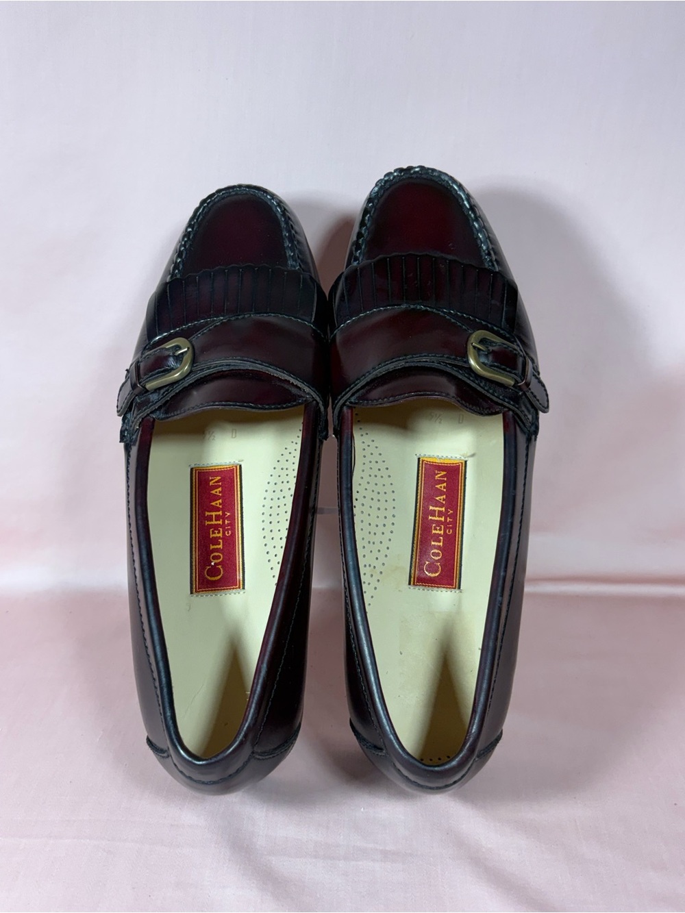 Cole Haan City 3516 Kiltie Monk Strap Slip On Burgundy Loafers Men's SZ 9.5 D - Picture 5 of 10